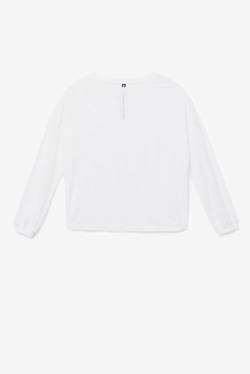 μπλουζακια Fila Fi-lux Mesh Long Sleeve Top γυναικεια ασπρα | Fila547LV